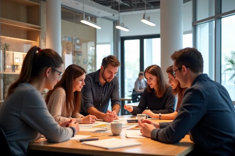 The Solstice Arc Design team collaborating in their Melbourne studio